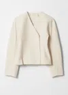 & Other Stories Funnel-sleeve Wrap-front Blazer In Beige