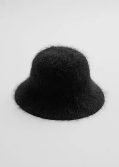 & Other Stories Fuzzy Bucket Hat In Black