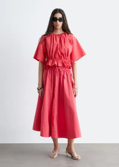 & Other Stories Gathered A-line Maxi Skirt In Pink