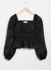 & Other Stories Gathered Blouse In Black