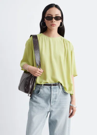 & Other Stories Gathered Crepe Blouse In Green
