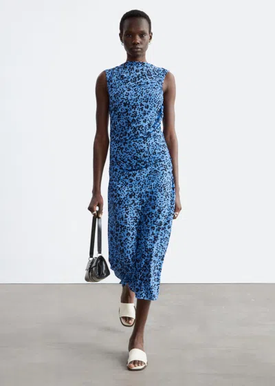 & Other Stories Gathered Midi Dress In Blue