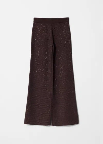 & Other Stories Glitter Knitted Flared Trousers In Red