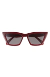 & Other Stories Gradient Angular Cat Eye Sunglasses In Burgundy