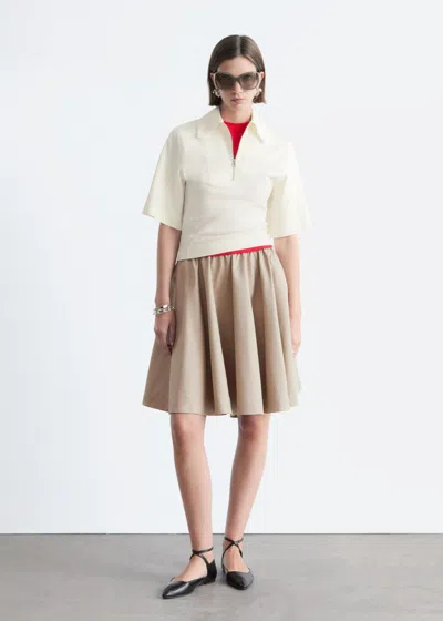 & Other Stories Half-zip Polo Top In White