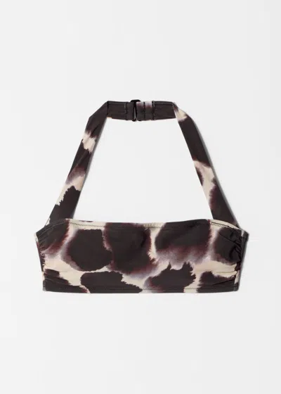 & Other Stories Halterneck Bikini Top In Brown
