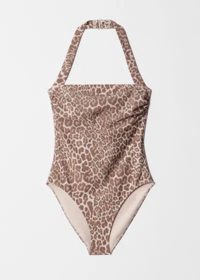 & Other Stories Halterneck Swimsuit In Multi
