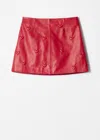 & Other Stories Heart-embossed Leather Mini Skirt In Red