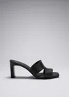& Other Stories Heeled Leather Mules In Black