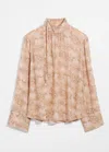 & Other Stories High-collar Silk Blouse In Orange