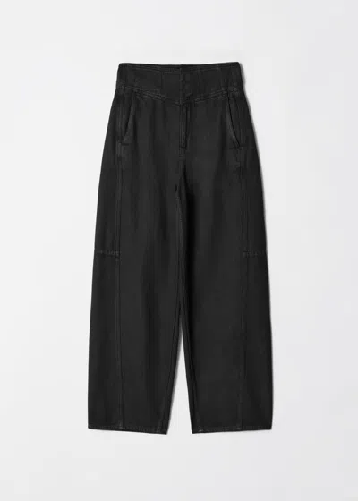 & Other Stories High-waist Barrel-leg Jeans In Black