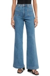 & Other Stories High Waist Flare Jeans In Mid Blue
