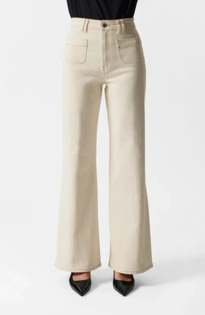 & Other Stories High Waist Flare Jeans In White Dusty Light