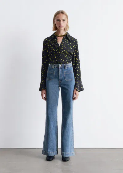 & Other Stories High-waist Flared Jeans In Blue