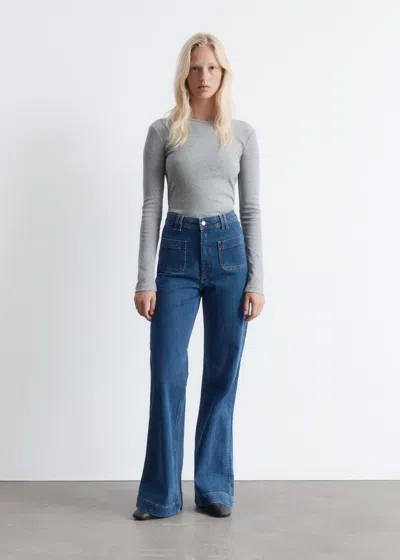 & Other Stories High-waist Flared Jeans In Blue