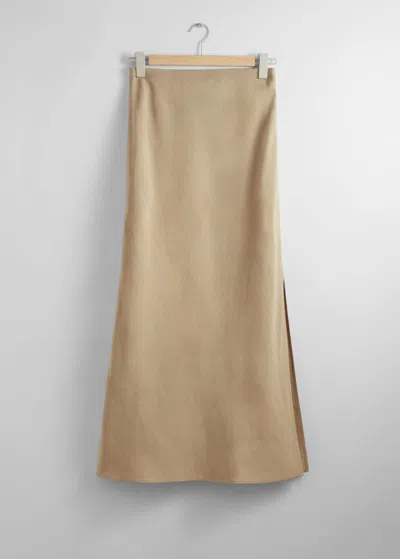 & Other Stories High-waist Maxi Skirt In Beige