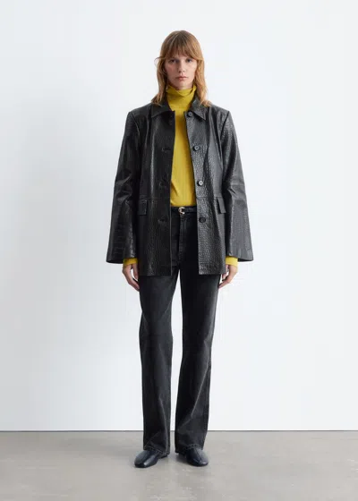 & Other Stories High-waist Straight-leg Jeans In Black