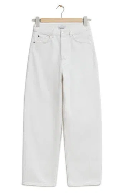 & Other Stories High Waist Tapered Leg Jeans In White