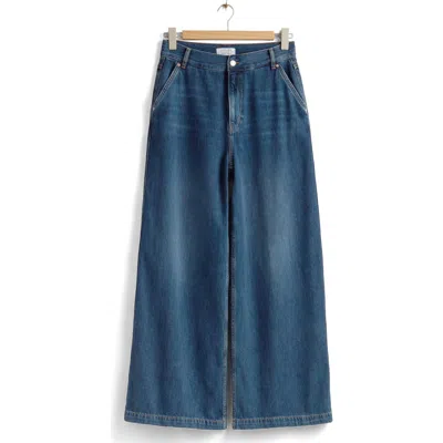 & Other Stories High Waist Wide Leg Jeans In Blue