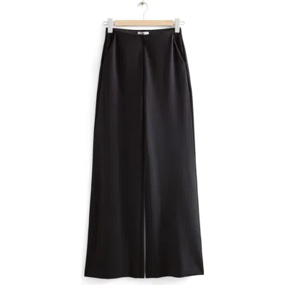 & Other Stories High Waist Wide Leg Pants In Black