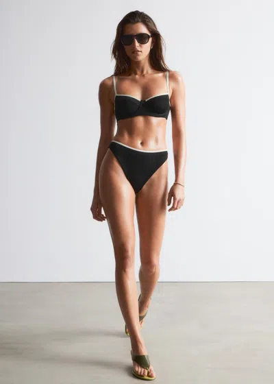 & Other Stories High-waist Bikini Briefs In Black