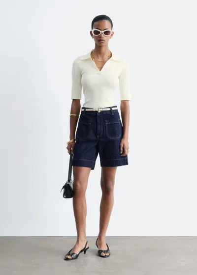 & Other Stories High-waist Denim Shorts In White