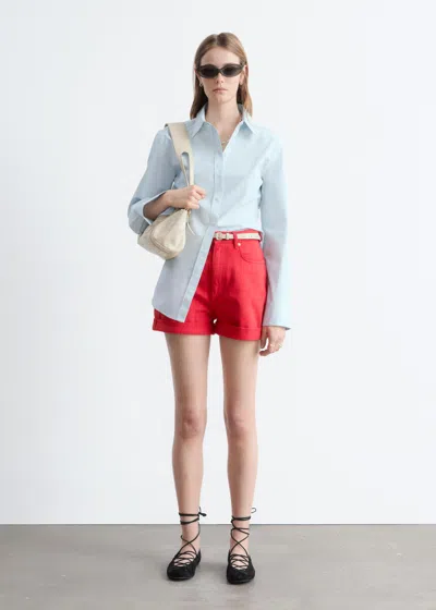 & Other Stories High-waist Denim Shorts In White