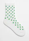& Other Stories Jacquard-knit Socks In White
