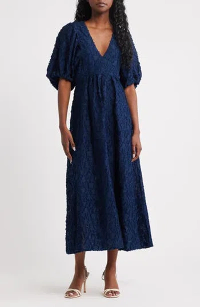 & Other Stories Maxi Dress With Volume Sleeves In Blue