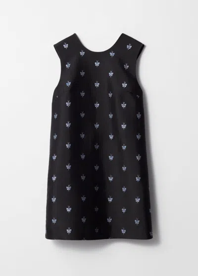 & Other Stories Jacquard Mini Dress In Black