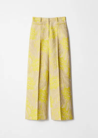 & Other Stories Jacquard Press-crease Trousers In Yellow