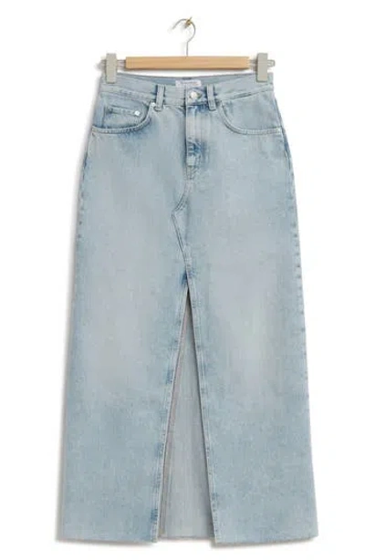 & Other Stories Jenny Long Denim Skirt In Blue