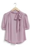 & Other Stories Jeny Tie Neck Top In Pink