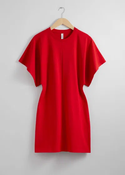 & Other Stories Jersey Mini Dress In Red