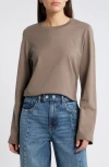 & Other Stories Jersey Top In Mole Dark