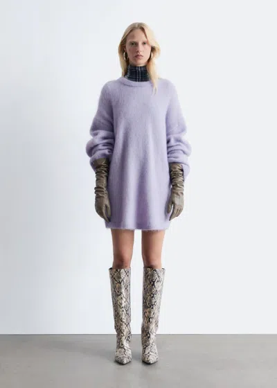 & Other Stories Kitten Heel Leather Knee Boots In Gray