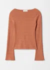 & Other Stories Knitted Boat-neck Top In Orange