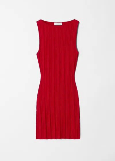 & Other Stories Knitted Bodycon Mini Dress In Red