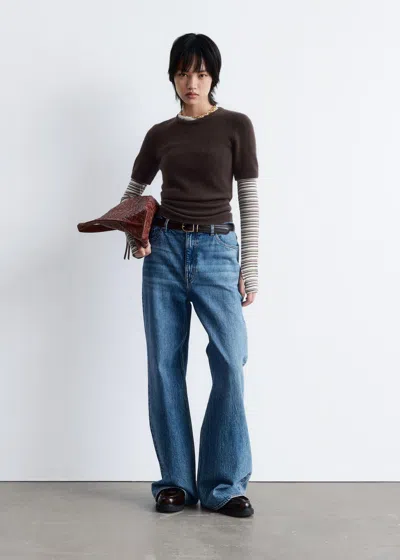 & Other Stories Knitted Cashmere T-shirt In Brown