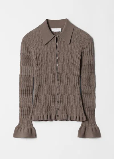 & Other Stories Knitted Collar Cardigan In Beige