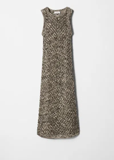 & Other Stories Knitted Midi Dress In Beige