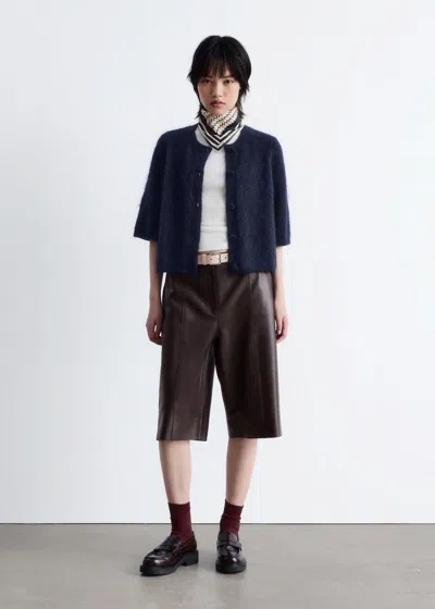 & Other Stories Knitted Mohair-blend Cardigan In Blue