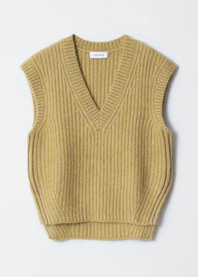 & Other Stories Knitted Mohair-blend V-neck Vest In Yellow