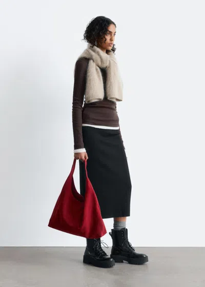 & Other Stories Knitted Pencil Midi Skirt In Black