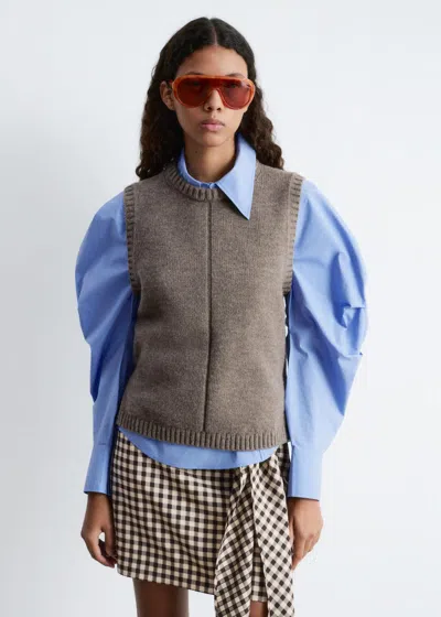 & Other Stories Knitted Sweater Vest In Gray