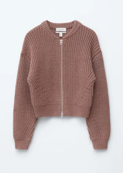 & Other Stories Knitted Wool Bomber Jacket In Brown