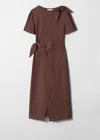 & Other Stories Knot-detail Midi Dress In Brown