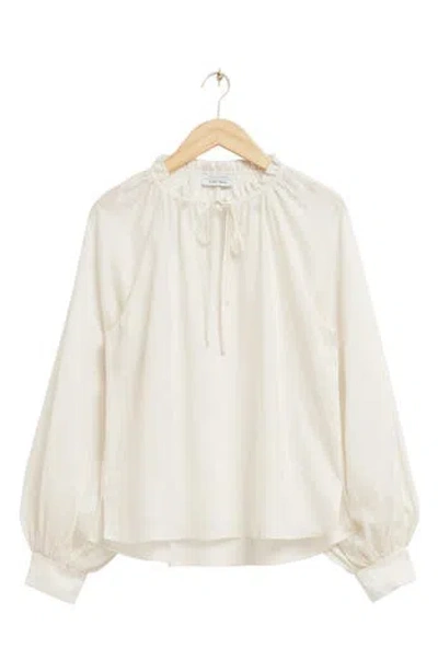& Other Stories La Anita Ruffle Neck Top In Neutral
