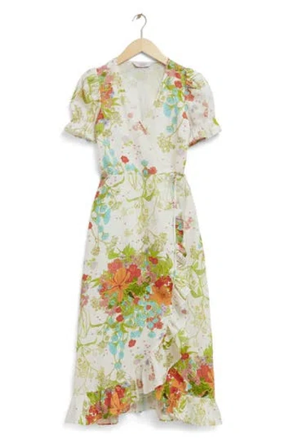 & Other Stories La Antonia Floral Linen Wrap Dress In Multi