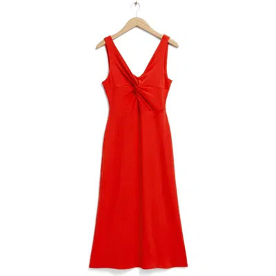 & Other Stories La Delia Corduroy Dress In Red
